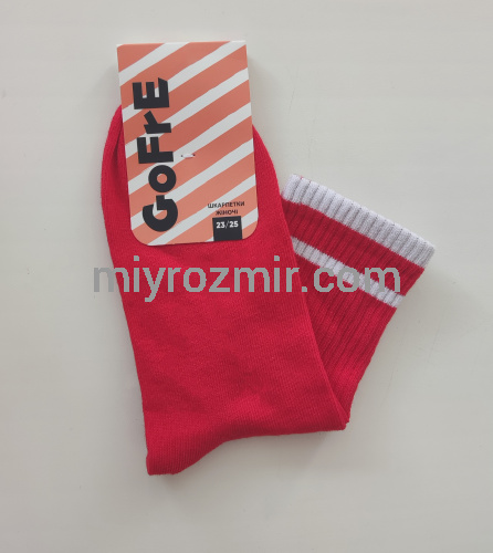 Червоні однотонні спортивні шкарпетки з широкою резинкою Gofre 208 фото 4