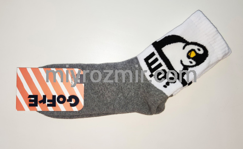 Махрові високі шкарпетки унісекс з прикольним написом ЩО? та з пінгвіном Gofre 225 фото 2