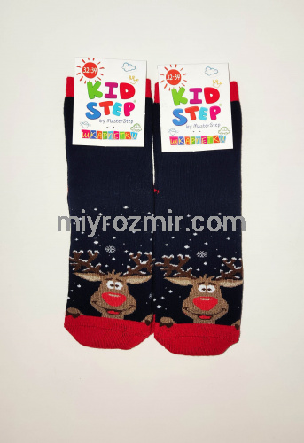 РІЗНІ МАЛЮНКИ Махрові теплі дитячі шкарпетки з новорічними малюнками  KidStep 849 фото 18