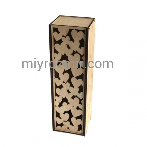 Коробка дерев'яна на пляшку "Сердечка" фото 2