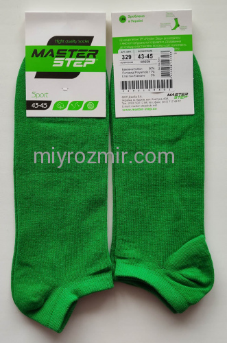 Зелені яскраві короткі бавовняні шкарпетки унісекс Master 329 фото 3