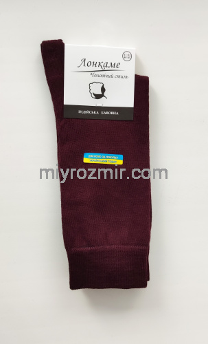 Класичні високі однотонні чоловічі шкарпетки без малюнку Лонкаме 2012 фото 3