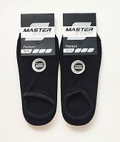 Чорні однотонні безшовні бавовняні короткі шкарпетки сліди Master Step Premium 731