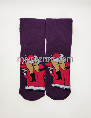 РОЗПРОДАЖ! Жіночі махрові шкарпетки з новорічним малюнком Bravo фото 3