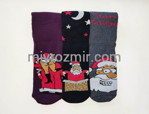 РОЗПРОДАЖ! Жіночі махрові шкарпетки з новорічним малюнком Bravo фото 2