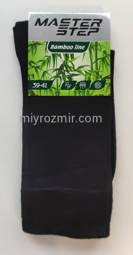 Чорні чоловічі бамбукові класичні шкарпетки без малюнку 750 Master Step фото 3