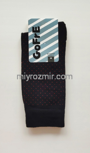Чоловічі класичні чорні шкарпетки з дрібним червоним малюнком 102 Gofre