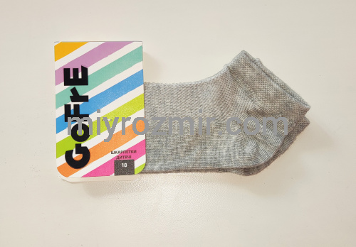 Бавовняні короткі однотонні дитячі шкарпетки напівсітка Gofre 310 фото 2