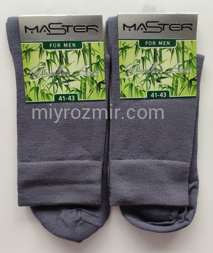 Сірі чоловічі шкарпетки бамбук без малюнку 754 Master фото 4