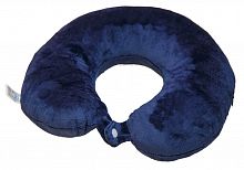 Подушка туристична темно-синя на шию для подорожей