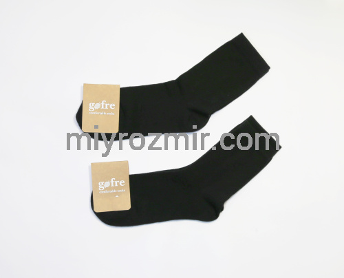 Gofre 303 чорні однотонні високі дитячі шкарпетки без малюнку фото 2