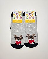 Дитячі махрові новорічні шкарпетки з оленями Легка Хода 9251