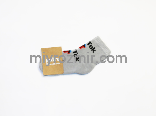 Gofre 320/321 сірі махрові дитячі шкарпетки з написом Тік-Ток
