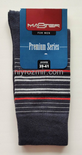 Темно-сірі чоловічі класичні шкарпетки Бавовна Premium 173 Master фото 2