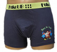 Чоловічі бавовняні боксерки, труси шорти з широкою резинкою Fuko UB 8091