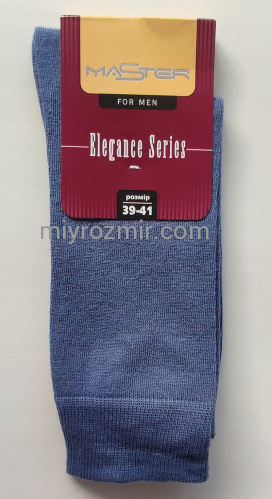 Світло-сині чоловічі класичні шкарпетки Бавовна однотонна Elegance 110 Master фото 2