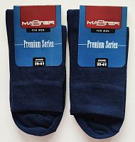 Темно-сині чоловічі класичні шкарпетки Бавовна однотонні Premium Series 172 Master