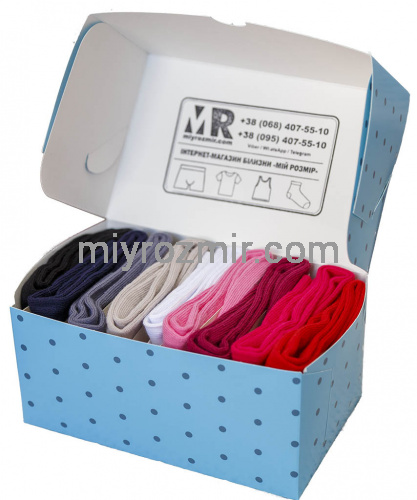 Набір жіночих однотонних кольорових шкарпеток 9шт Master Step 204