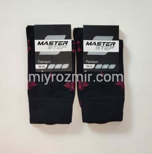 Чорні чоловічі класичні шкарпетки з малюнком преміумного класу Master Step 723