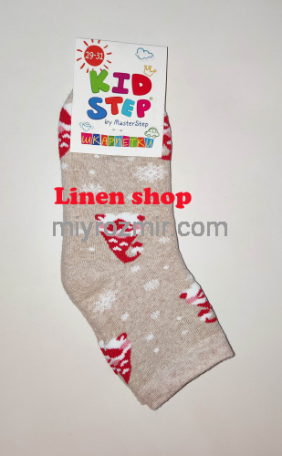 РІЗНІ МАЛЮНКИ Махрові теплі дитячі шкарпетки з новорічними малюнками  KidStep 849 фото 6