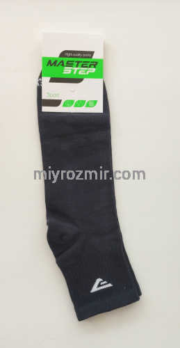 Спортивні однотонні середні шкарпетки з широкою резинкою Master Step 322 фото 7