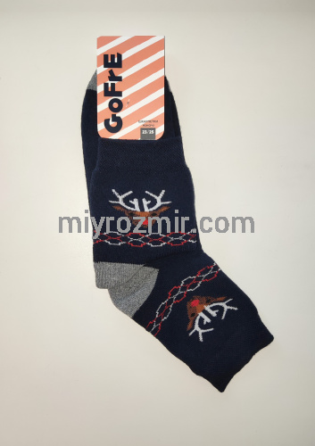 Махрові теплі середні шкарпетки з оленем Gofre 250 фото 2