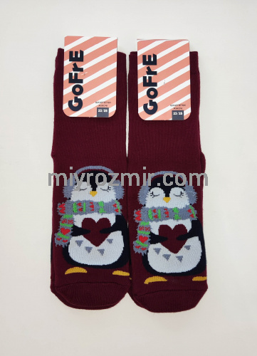 РІЗНІ МАЛЮНКИ! Жіночі махрові новорічі теплі шкарпетки Gofre 223 фото 2