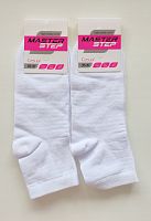 Білі жіночі середні бавовняні однотонні шкарпетки Master Step 204