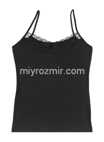 Donella 237142Q чорна однотонна жіноча майка без малюнку з тонкими бретелями