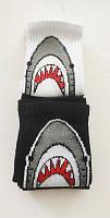 Спортивні бавовняні шкарпетки з широкою резинкою з малюнком Акула Gofre 208