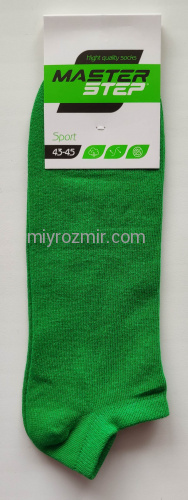 Зелені яскраві короткі бавовняні шкарпетки унісекс Master 329