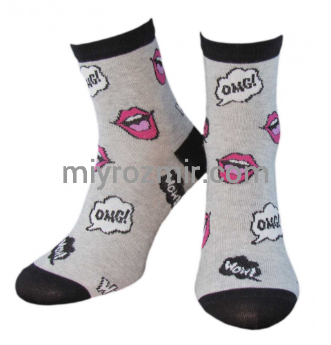 Жіночі демісезонні бавовняні шкарпетки з прикольним малюнком Легка Хода 5438 фото 3