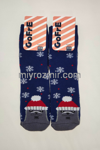 РІЗНІ МАЛЮНКИ! Жіночі махрові новорічі теплі шкарпетки Gofre 223 фото 5