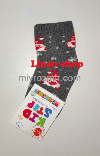 РІЗНІ МАЛЮНКИ Махрові теплі дитячі шкарпетки з новорічними малюнками  KidStep 849 фото 12