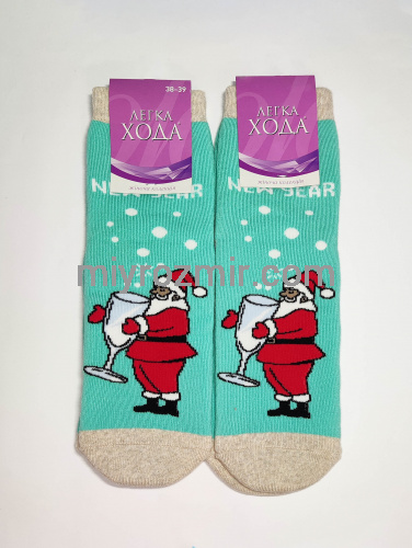 Прикольні новорічні жіночі шкарпетки Легка Хода 5441 фото 3