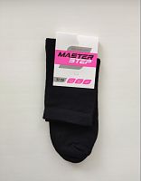 Чорні жіночі бавовняні однотонні шкарпетки Master Step 212