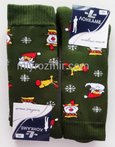 Шкарпетки чоловічі з прикольним новорічним малюнком 3065