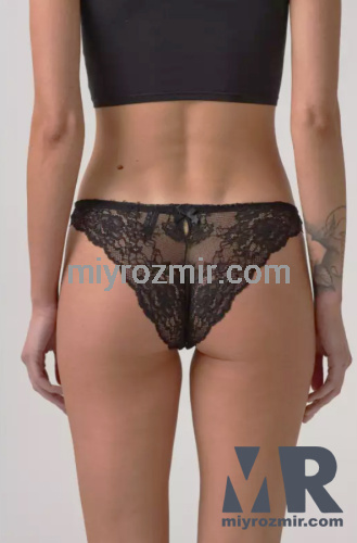 Ellen Group Mix&match LMBA 301/10/02 набір 2шт чорних жіночих трусиків міні-бікіні з мереживом без малюнку фото 4