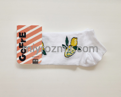 Білі короткі шкарпетки з Лимонами Gofre 203 фото 2