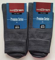 Сірі чоловічі класичні шкарпетки Бавовна однотонні Premium Series 172 Master