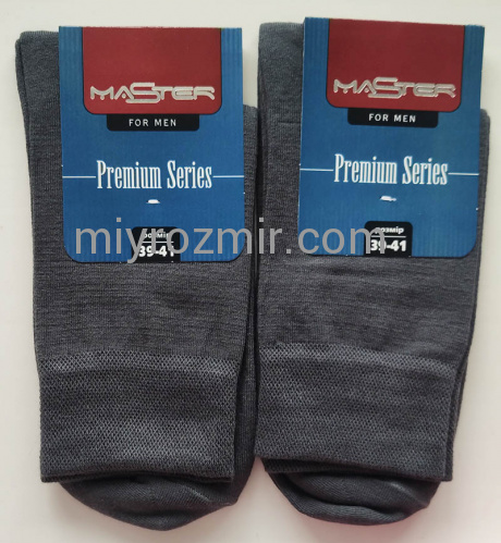 Сірі чоловічі класичні шкарпетки Бавовна однотонні Premium Series 172 Master