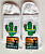 Білі чоловічі шкарпетки з малюнком Кактус Лонкаме 2107 Розмір 31-33