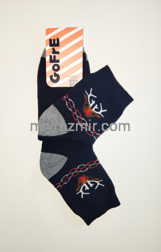 Махрові теплі середні шкарпетки з оленем Gofre 250