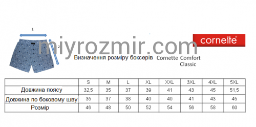 Чоловічі бавовняні сімейні труси шорти в клітинку боксерки Cornette Comfort 002/121 фото 3