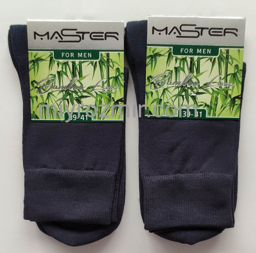 Темно-сірі чоловічі бамбукові шкарпетки без малюнку 754 Master Step фото 2