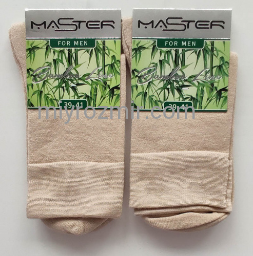 Бежеві чоловічі шкарпетки Бамбук однотонні 754 Master фото 2