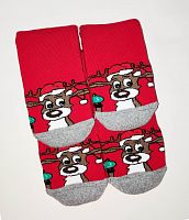 РІЗНІ МАЛЮНКИ Махрові теплі дитячі шкарпетки з новорічними малюнками  KidStep 849