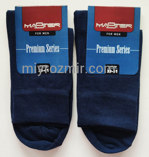 Темно-сині чоловічі класичні шкарпетки Бавовна однотонні Premium Series 172 Master фото 3