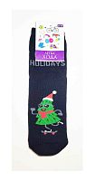 Легка Хода 9270 Прикольні новорічні махрові дитячі шкарпетки з ялинкою на скейті