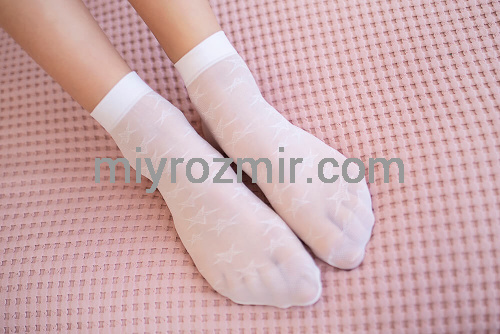 Білі капронові ажурні шкарпетки на дівчинку Wiki Knittex